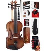 Midex LMA-544TYS 4/4 Profesyonel Keman 4/4 Tam Boy (Yastık Susturucu Yedek Tel Çanta Yay Reçine Metod)