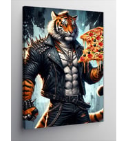 Kanvas Tablo Pizza Yiyen Kaplan
