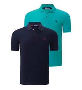 İKİLİ SET T8561 DEWBERRY ERKEK TSHIRT-LACİVERT-AÇIK YEŞİL (Karışık)