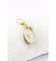 Mineli Metal Elips Kalp Klipsli Cüzdan Süsü Charm Çanta Süsü Anahtarlık