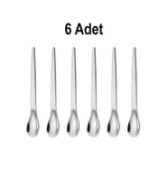 201 Çelik 6 Adet Mat Gümüş 12,5 cm  Klasik Çay Kaşığı cin941by-6