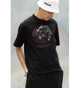 Demon Slayer Oyasumi Clothing Baskılı Unisex Oversize Anime Tişört