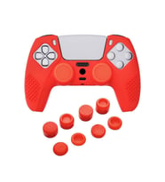 Cosmostech PS5 Controller Joystick Oyun Kolu Gamepad Uyumlu Silikon + 8'li Analog Koruyucu T (Turuncu)