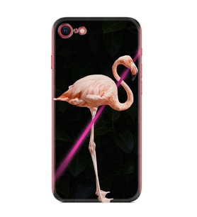 Apple iPhone 5 6 7 8 Plus Se XR Kılıf Desemli Silikon Line Filamingo 1776