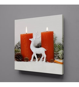 İKİLİ TURUNCU MUM KANVAS TABLO 60x60cm (Karışık)
