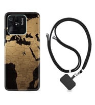 Xiaomi Poco X3 Pro M4 Pro X4 Pro C40 10C Kılıf Boyun Askılı Silikon Map Planet 1656