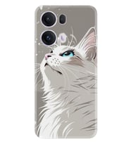 Oppo Reno 13 Pro Kılıf Boutique Baskılı Resimli Beyaz Kedi Pcode -061