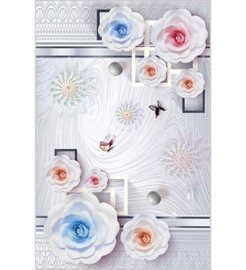 Eliana Home Baskılı, Yıkanabilir Kaymaz Taban Salon Halısı LNA1857-SM253 100x150 cm (Gri)