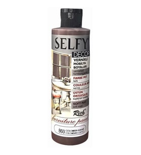Rich Selfy Decor Vernikli Boya 240 cc 860 COLOMBİA KAHVE 