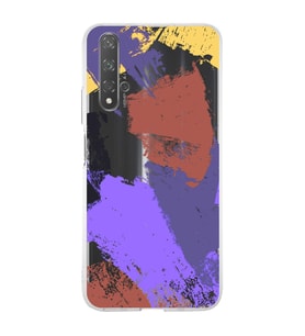 Huawei Honor 20 Uyumlu Kapak Brush Stroke Tasarımlı Şeffaf Silikon Kılıf