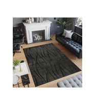 Rovigo Home Dijital Baskı Yıkanabilir Kaymaz Taban Salon Halısı RVG0488 (Siyah)