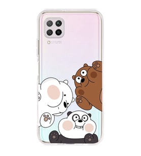 Huawei P40 Lite Uyumlu Kafadar Ayılar Desenli Şeffaf Telefon Kılıfı