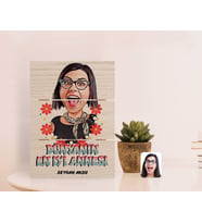 BK Gift Kişiye Özel Anneler Günü Temalı Dünyanın En İyi Annesi Karikatürlü Otantik Masaüstü Ahşap Palet Çerçeve-1 (Beyaz)