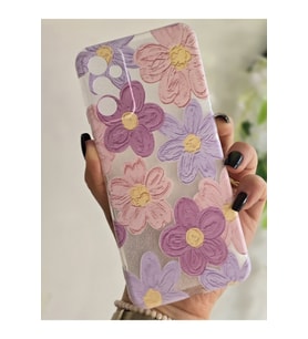 Samsung Galaxy M13 / M23 Uyumlu Pastel Renkli Çiçekler Desenli Şeffaf Telefon Kılıfı