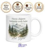 Kişiye Özel Doğa Kaçamağı Baskılı Kupa Bardak İsimli Hediye