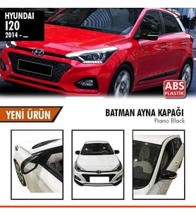 Hyundai İ20 Uyumlu 2014-2018 Sinyalli Batman Yarasa Ayna Kapağı (Parlak Siyah)