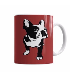 BullFrances Pug Köpek Kupa Bardak Porselen