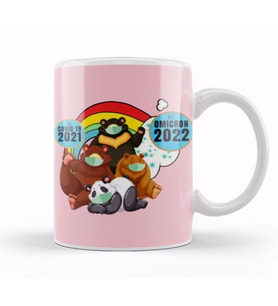 Sarcasm Funny Vintage ANIMALS Saying Covid Hi Omicron Virus 2022 Kupa Bardak Porselen