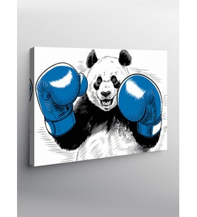 Kanvas Tablo Boks Eldivenli Panda