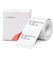 B21/B3S 1,96 x 2,75 inç (50 × 70 mm) su geçirmez yapışkan kağıt etiketi bandı, kendinden yapışkanlı gönderi adresi etiketleri için, 1 rulo 110 adet (beyaz)