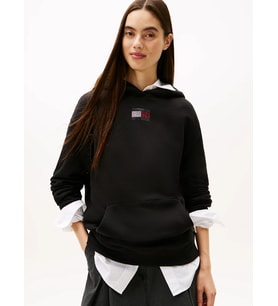 Tommy Hilfiger TJW Rahat Kesim Parti Bayraklı Kadın Siyah Sweatshirt DW0DW21605BDS
