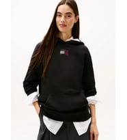 Tommy Hilfiger TJW Rahat Kesim Parti Bayraklı Kadın Siyah Sweatshirt DW0DW21605BDS
