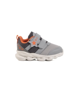 Ayakmod Beyaz Cırtlı Işıklı Hafif Unisex Çocuk Spor Ayakkabı Cayt B (Gri)