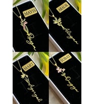14 K Gold Kaplama 925 Ayar Gümüş Dikey İsim Kolye