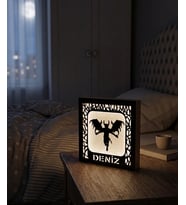 Kişiye Özel İsimli Kanatlı Silüet Dekoratif LED Gece Lambası