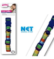 Pawise Mavi Şeritli Kedi Boyun Tasması 30 cm Çıngıraklı