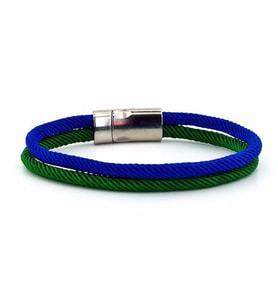 YEŞİL LACİVERT İKİ SIRALI METAL MIKNATIS ERKEK BİLEKLİK M014Z