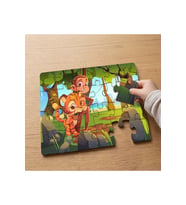 Ormandaki Sevimli Karakterler Tasarımlı 24 Parça Ahşap Çocuk Puzzle MPK0397