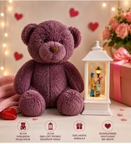 Peluş Ayıcık ve Işıklı Çift Figürlü Fanus Kadına & Erkeğe Romantik Hediye