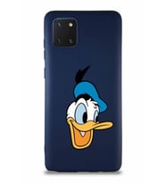 Samsung Galaxy A81 Soft Premier Kapak Donald Duck-A Tasarımlı Silikon Kılıf - Lacivert (Şeffaf)