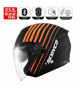 OF669 Track Motosiklet Kaskı Güneş Vizörlü Yarım Açık Motorcu Kask