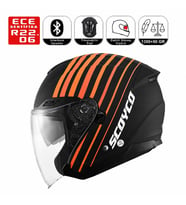OF669 Track Motosiklet Kaskı Güneş Vizörlü Yarım Açık Motorcu Kask