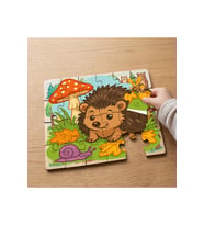 Sevimli Kirpi Tasarımlı 24 Parça Ahşap Çocuk Puzzle MPK0285