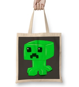 Minecraft Creeper 03 Bez Çanta Uzun Saplı
