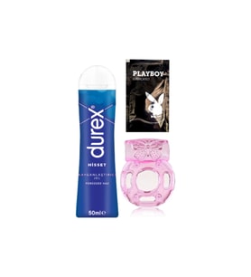 Durex Hisset Pürüzsüz Hazlar 50 ml Jel + Penisinize Titreşimli Halka - Penisyüzüğü + Hediye