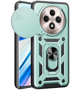 Redmi 14C Kılıf Pars Lens Yüzüklü Silikon - Yeşil