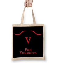 V For Vendetta Silüet Bez Çanta Uzun Saplı