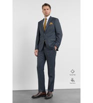 Lacivert Mono Yaka Esnek Bel 6 Drop Comfort Fit Tam Astar Esnek Takım Elbise 1001260152