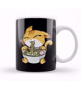 Kawaii Cat Ramen Bowl Funny Anime Noodles Kitty Kupa Bardak Porselen