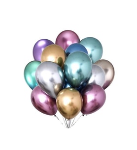 Sürpriz Uçan Balon Krom 30 Adet Karışık Renkli