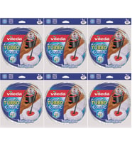 Vileda Turbo Yedek Mop Paspas Ucu (%100 Mikrofiber) (6 Lı Set) (Beyaz)