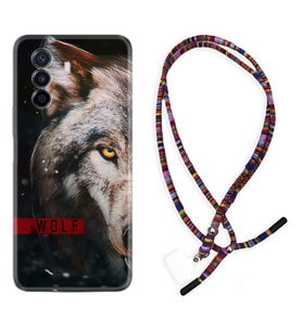 Huawei Nova Y70 Y90 Nova 9 SE  Kılıf Boyun Asklı Rasta Silikon Wolf Eyes 1758
