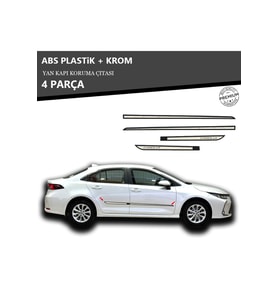 TOYOTA COROLLA 2013 ÜZERİ YAN KAPI KORUMA ÇITASI PLASTİK + KROM