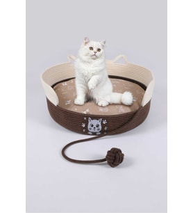 40cm Hasır Kedi Yatağı + Minder, Rahat ve Şık Tasarım