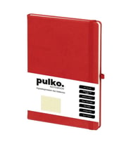 PULKO NOTEBOOK PND041 SERT KAPAK 16x24cm 80gr.240 SAYFA TERMO DERİ KARELİ DEFTER - KOYU KIRMIZI