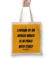 Nelson Mandela Quotes Art Gift - Vintage Retro Style Bez Çanta Uzun Saplı